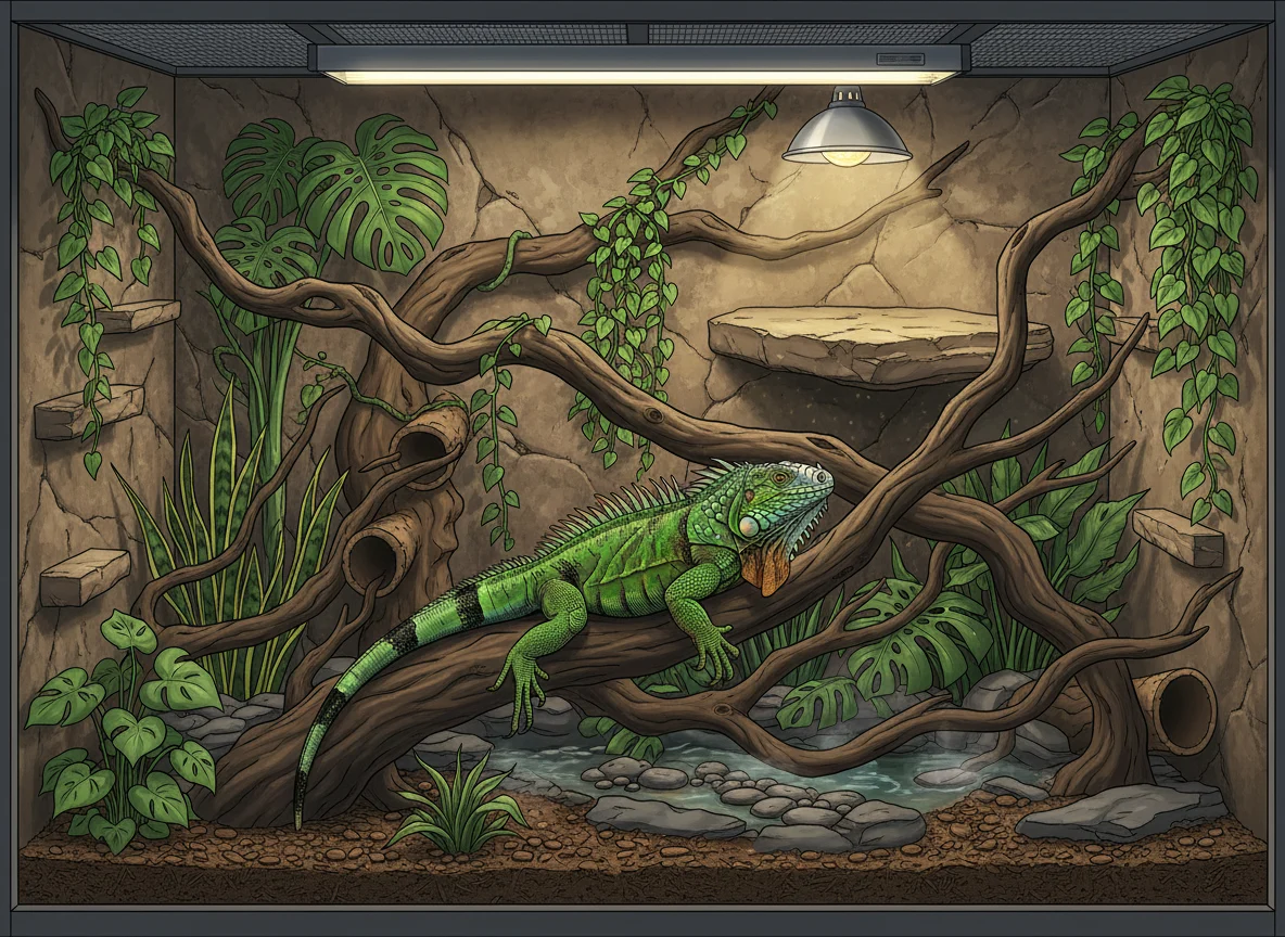 Green Iguana Care Guide: Space, Heat, UVB, Diet, and Health