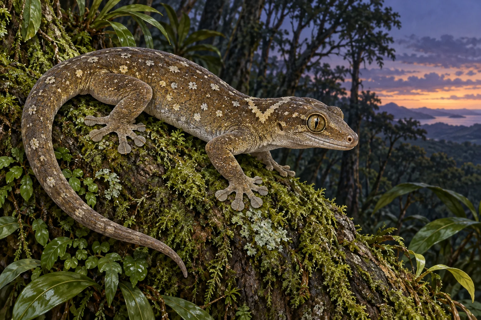 Sarasin&rsquo;s Giant Gecko: The Smooth Giant Gecko Roaming Southern New Caledonian Forests